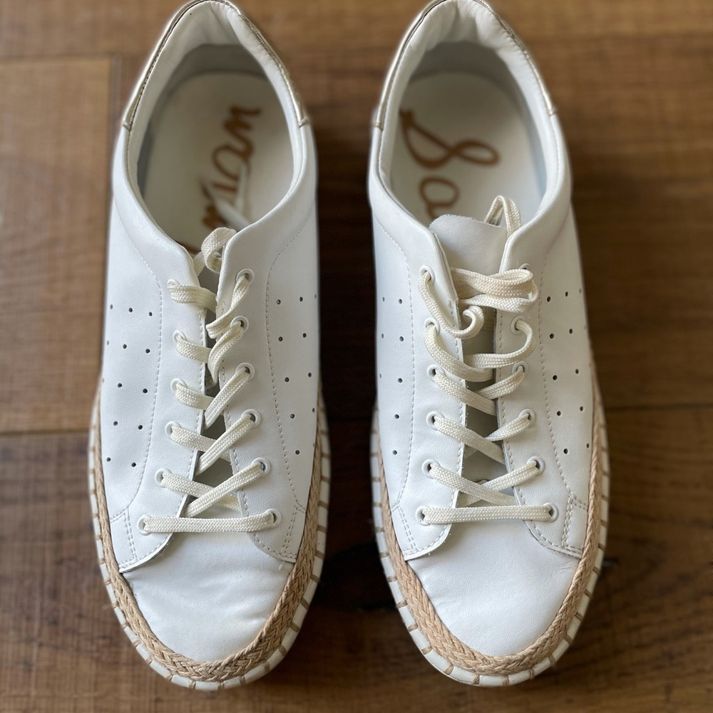 Sam Edelman tennis sneakers with gold accents